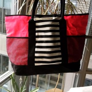 Neon pink Victoria's Secret beach tote